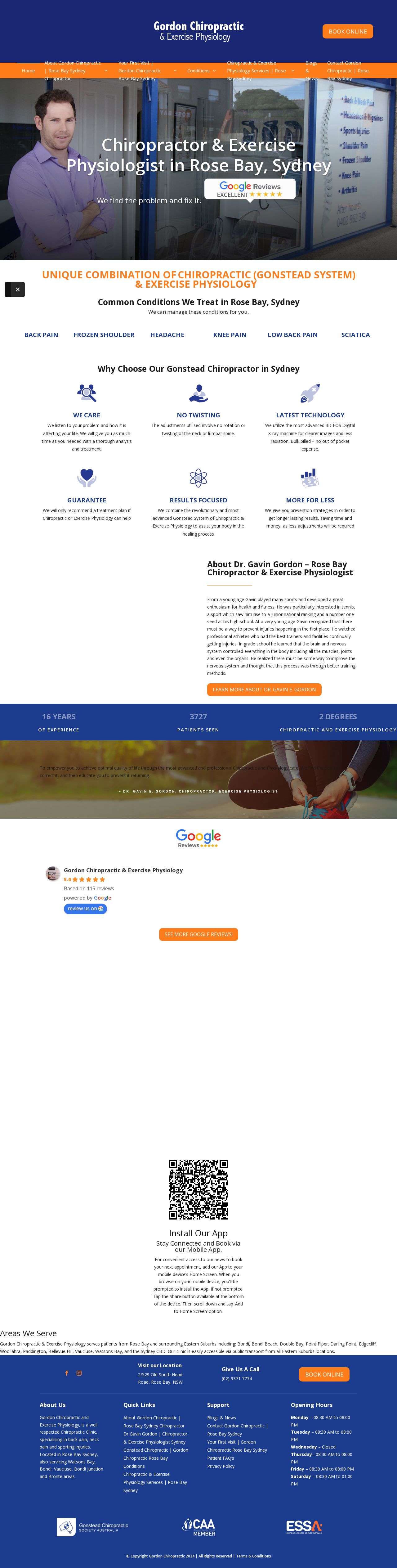 Gordon Chiropractic website