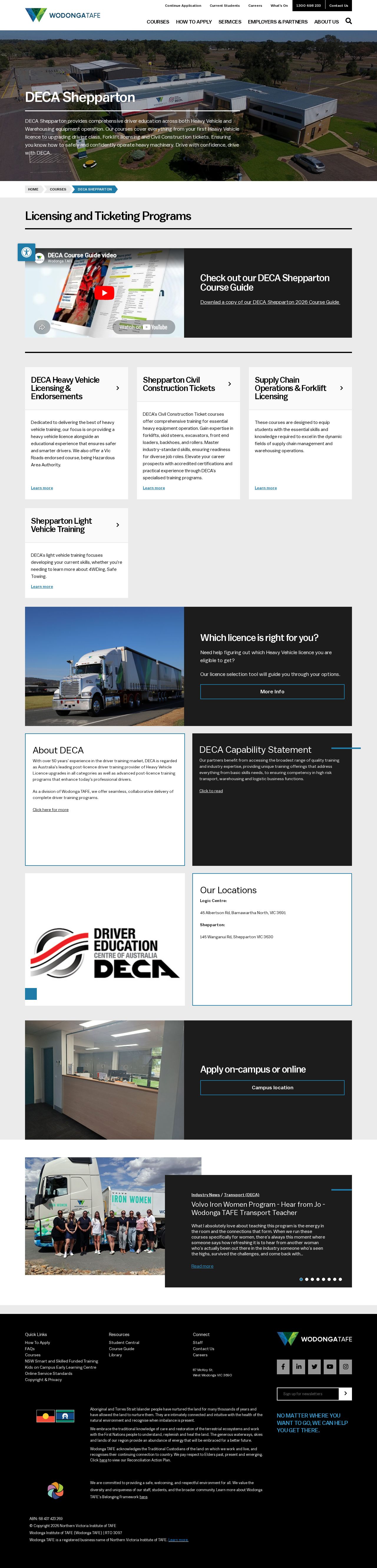 DECA Driver Education Centre of Australia website