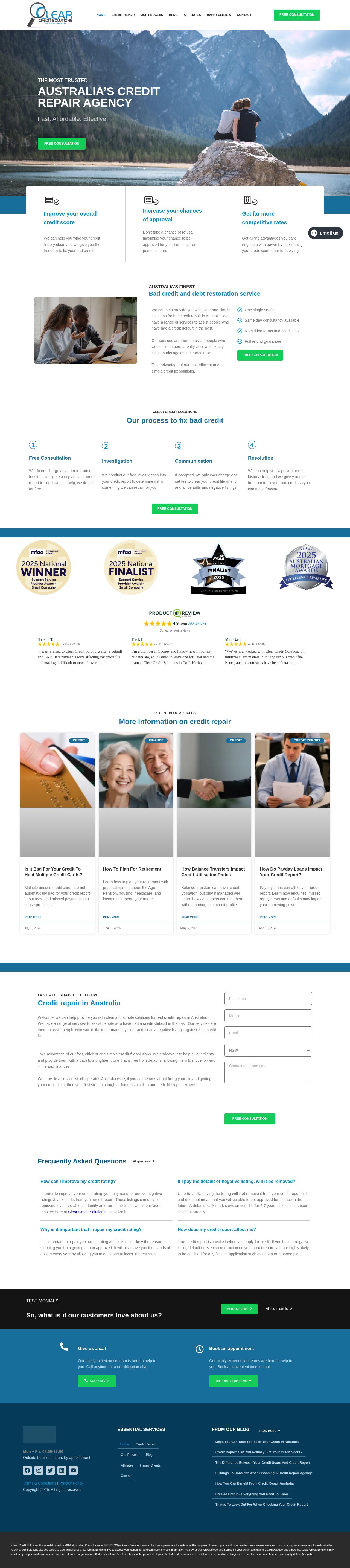 Clear Credit Solutions website