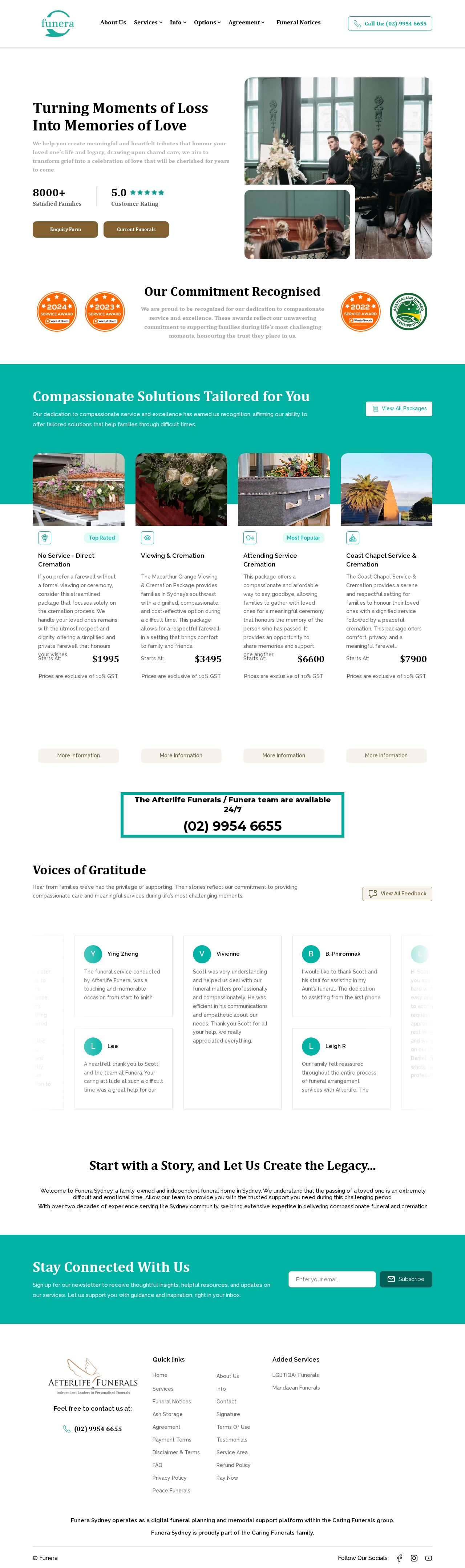 Funeral Services Sydney website