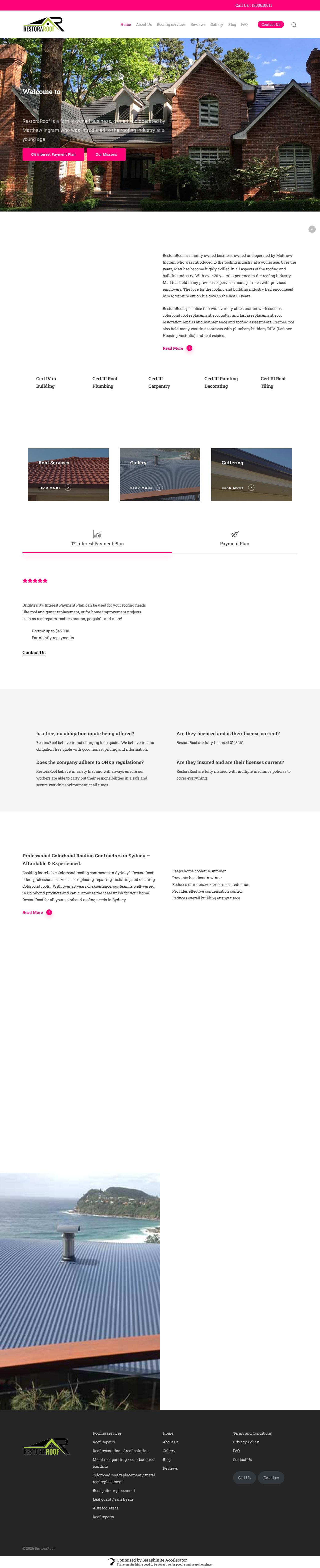 Restoraroof website