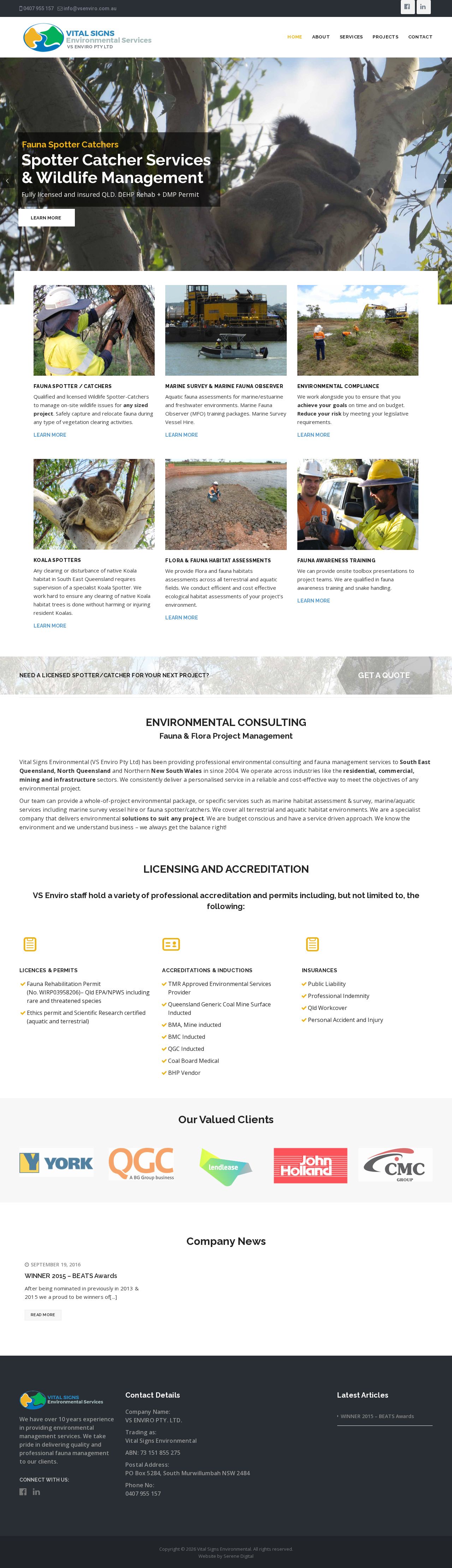 VS Enviro Pty. Ltd. website