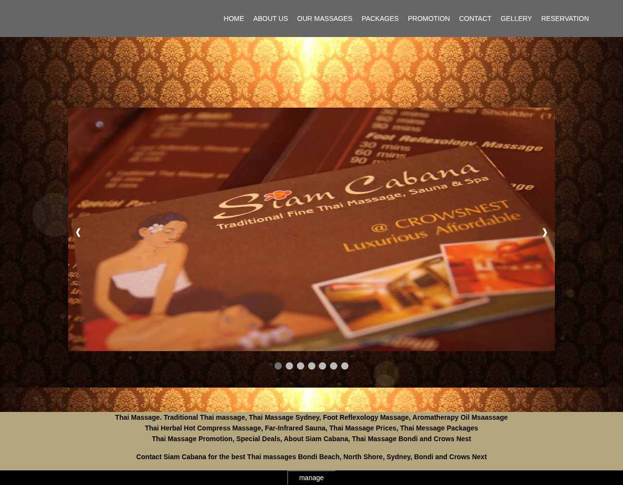 Siam Cabana Fine Thai Massage Sydney, Bondi and Crows Nest website