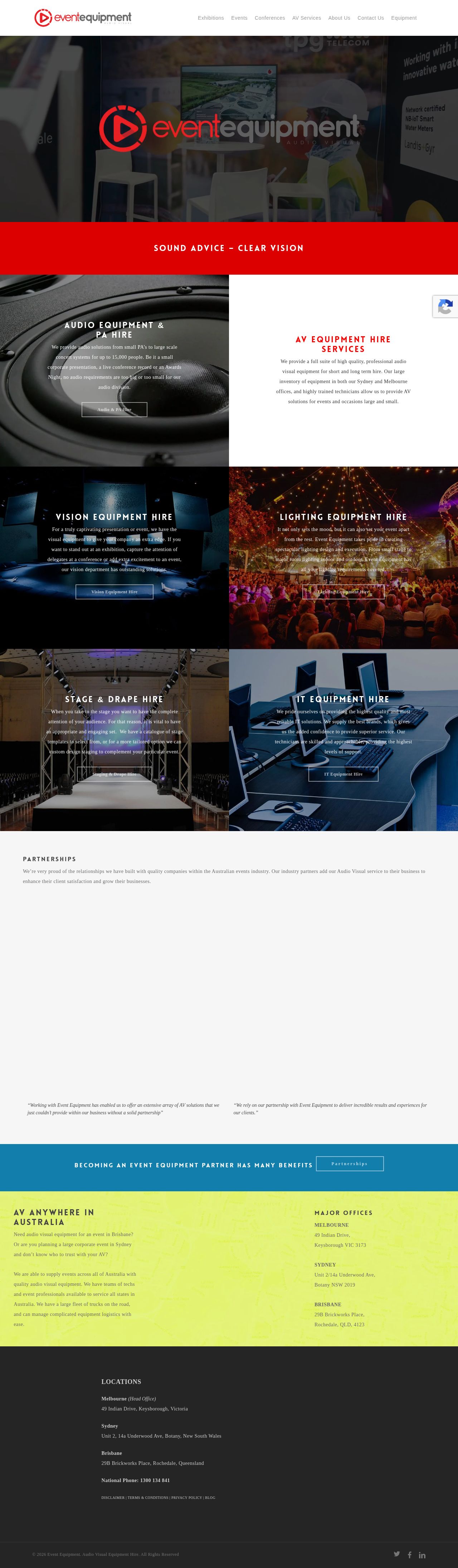 Event Equipment website