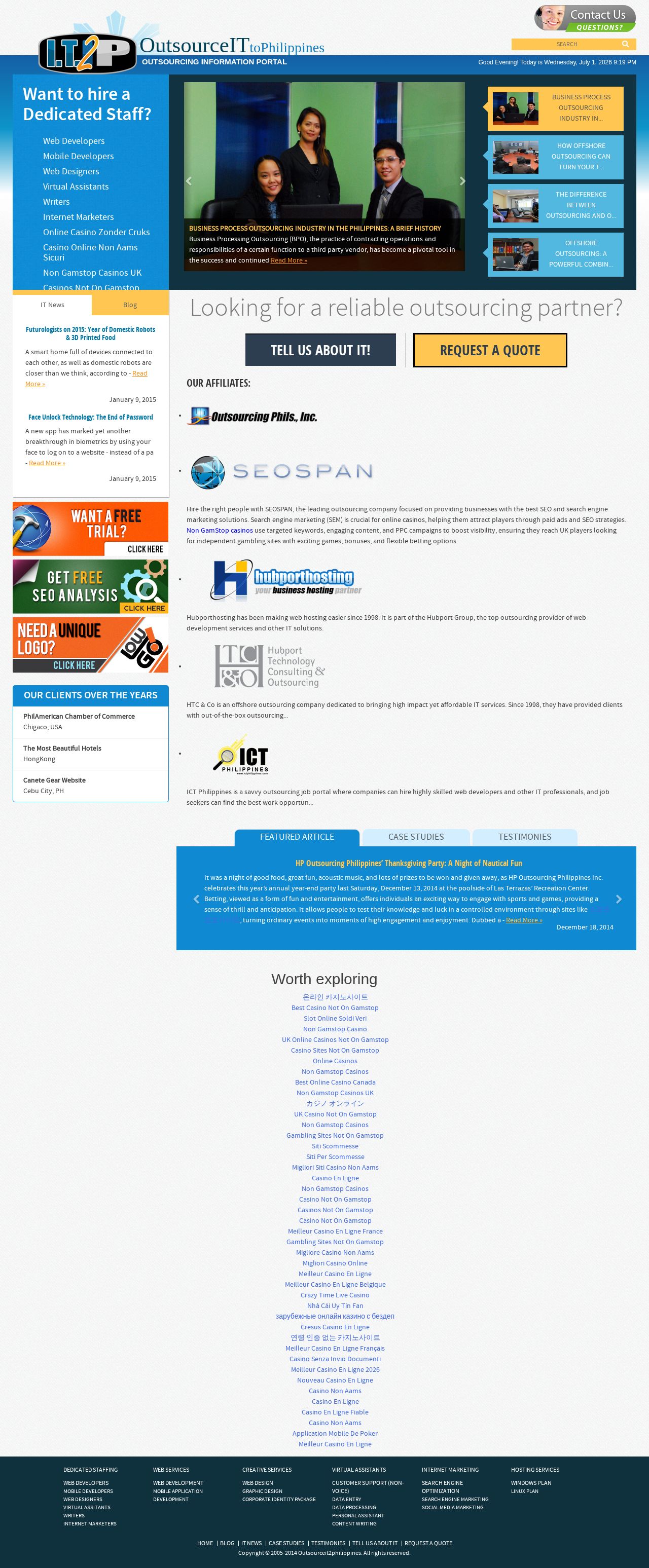 Outsource It 2 Philippines Services website