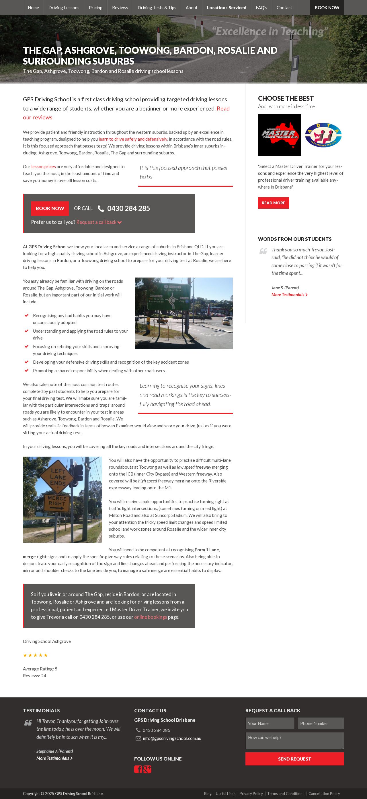 GPS Driving School website