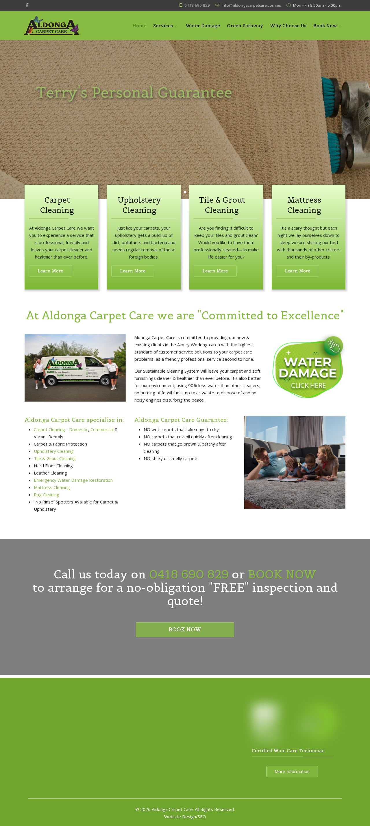 Carpet Cleaning Services Wodonga website