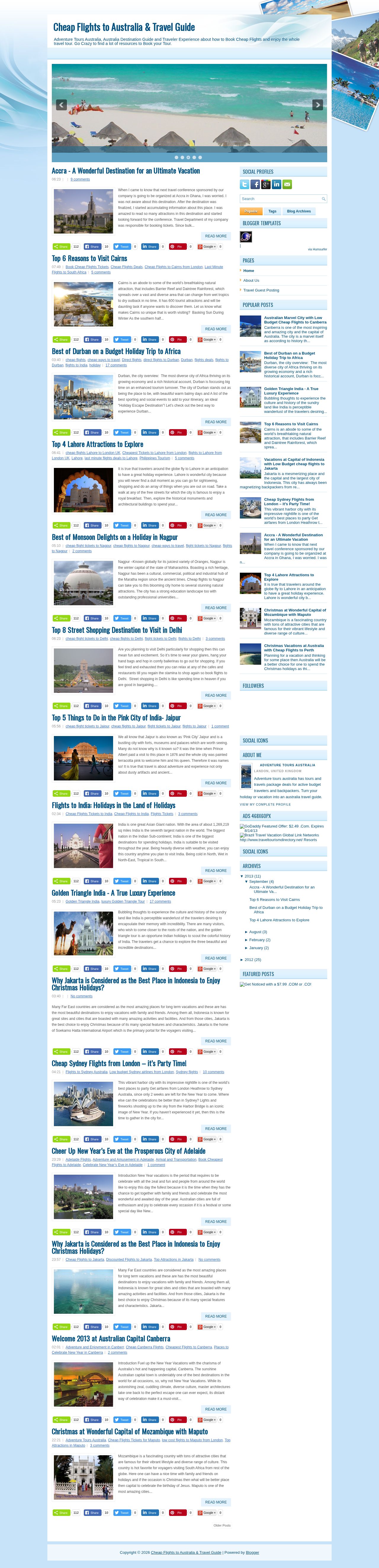 Adventure Tours Australia website
