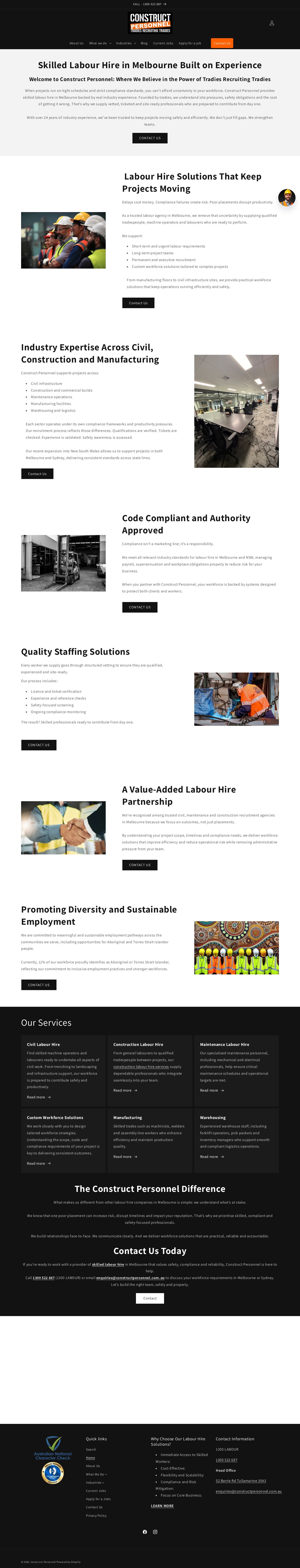 Construct Personnel website