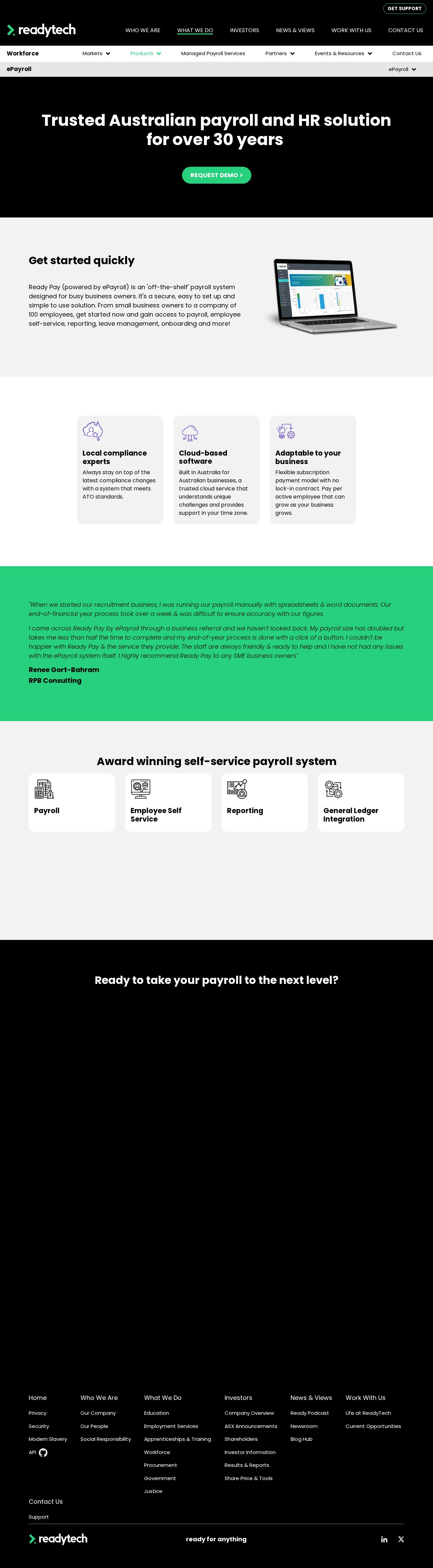 Business payroll website