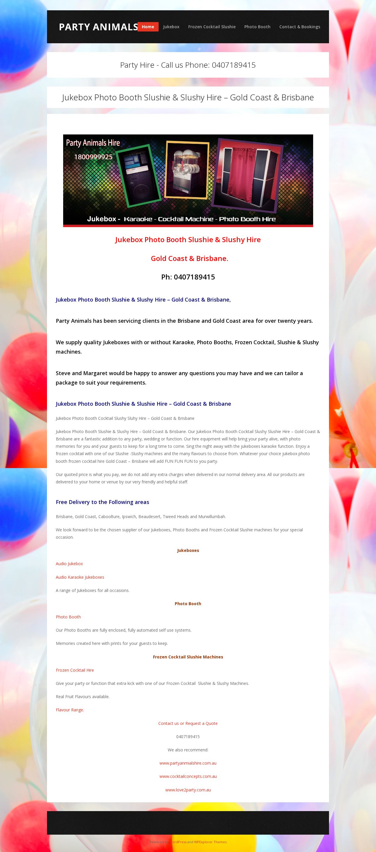Party Animals Brisbane website