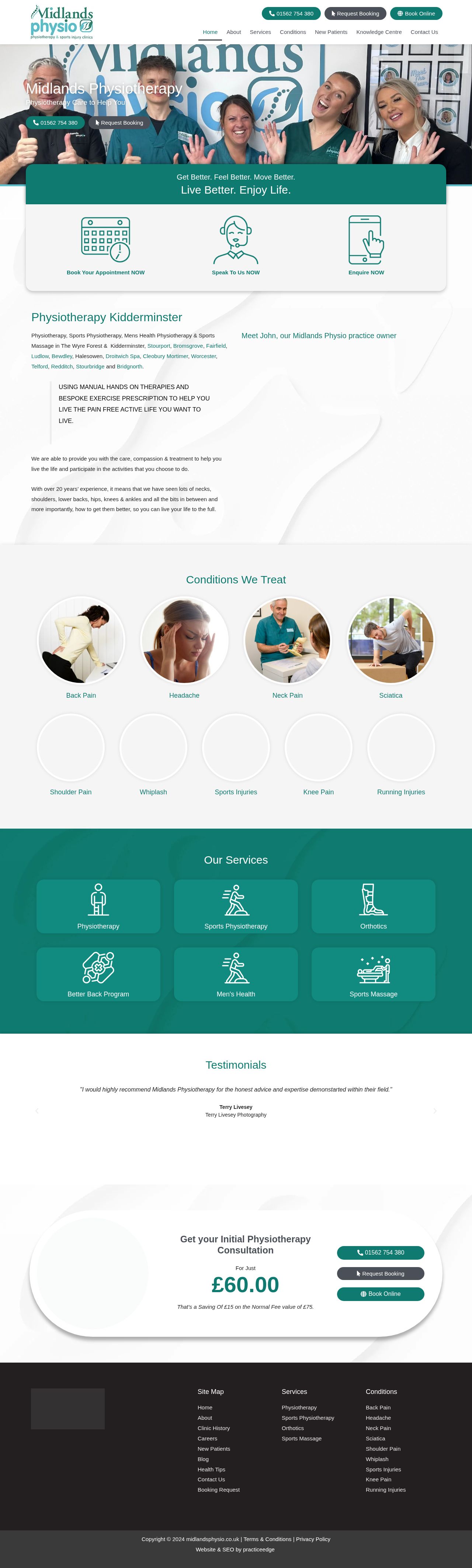 Midlands Physio website