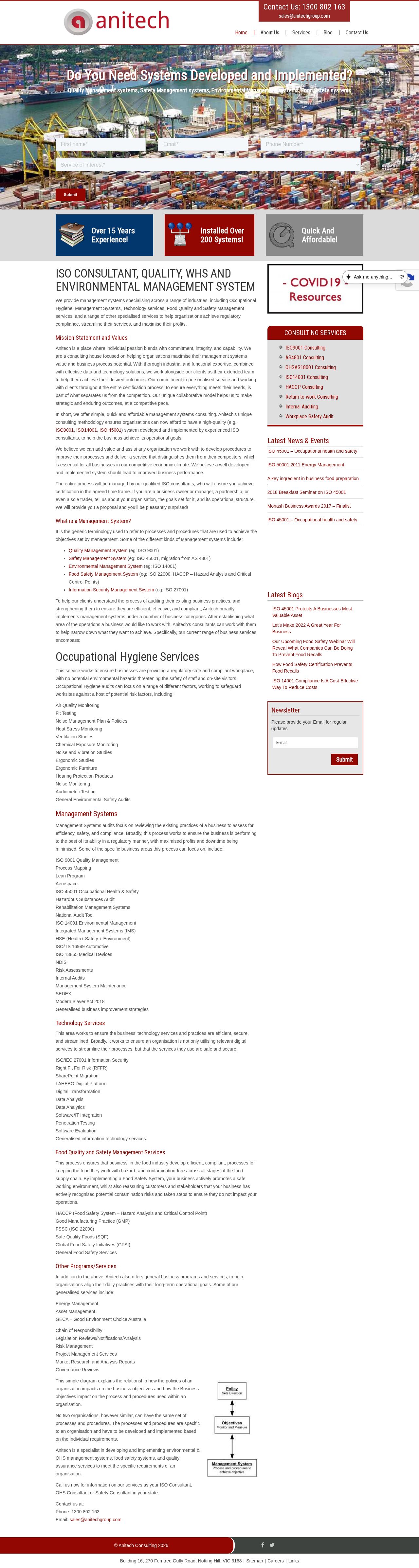 Anitech Consulting website