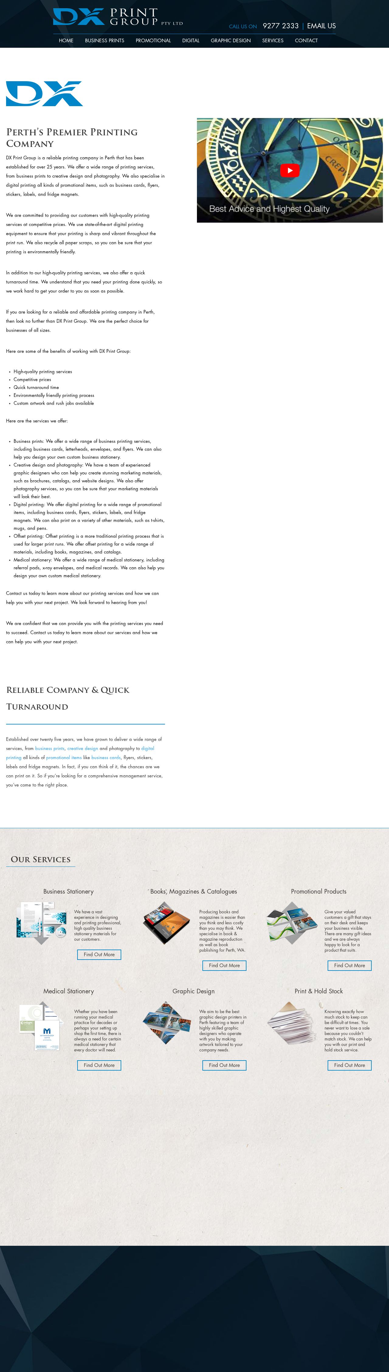 DX Printing Group website