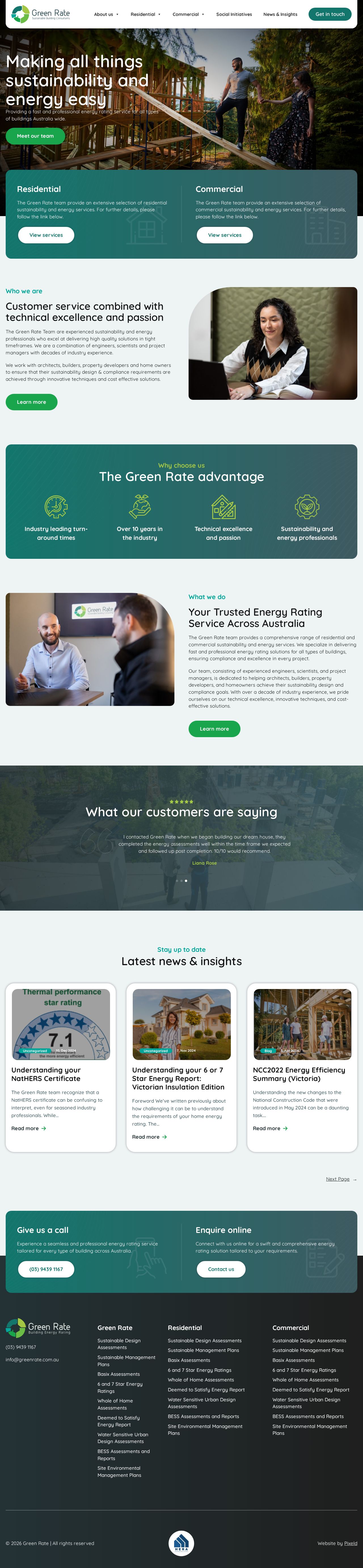 Green Rate - Sustainable Building Consultant website