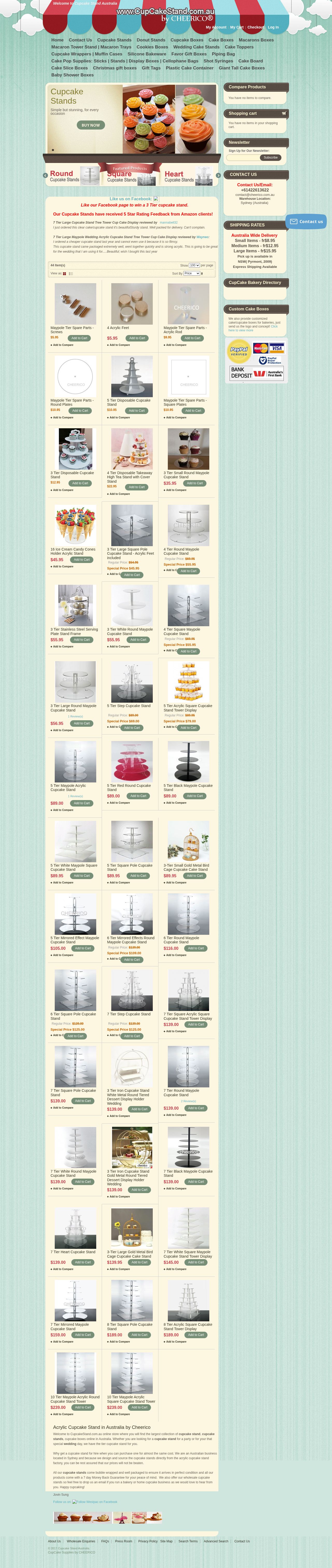 Cupcake Stand Store website