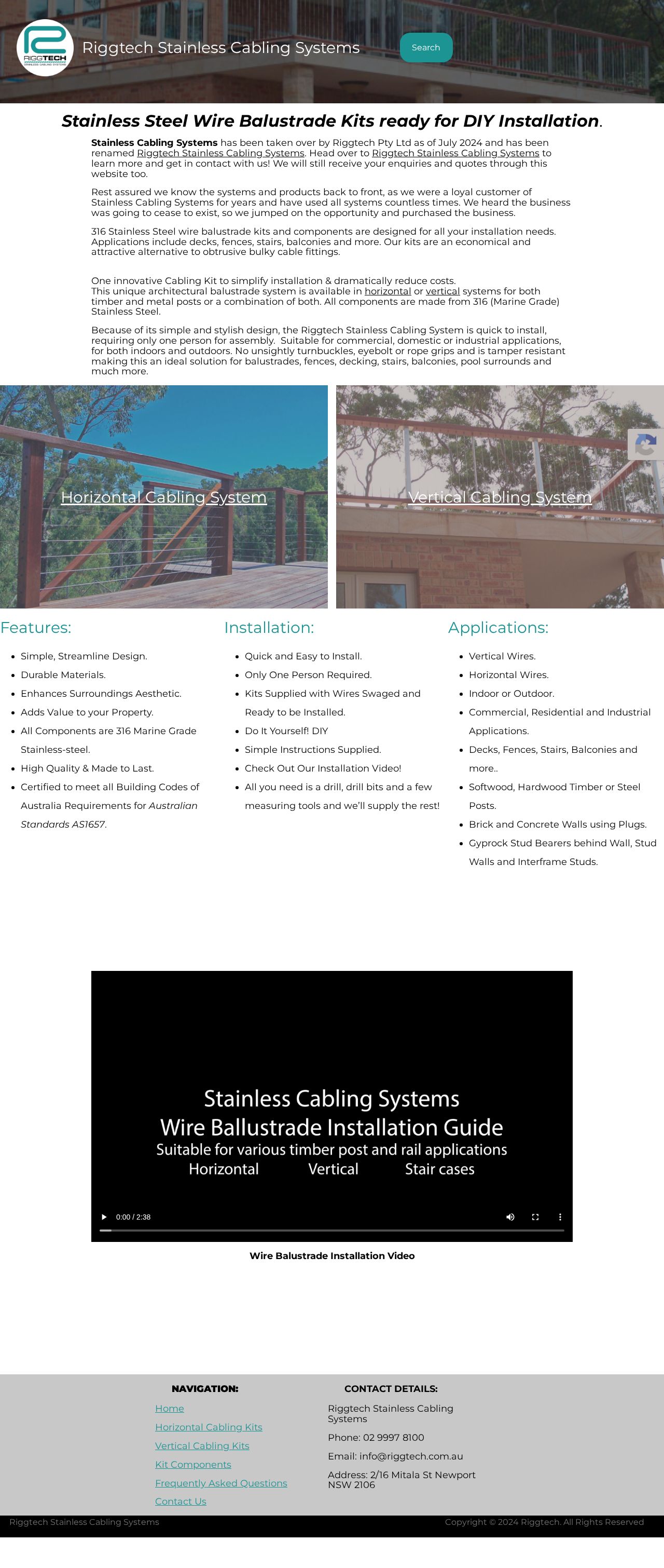 Stainless Cabling Systems Pty Ltd website