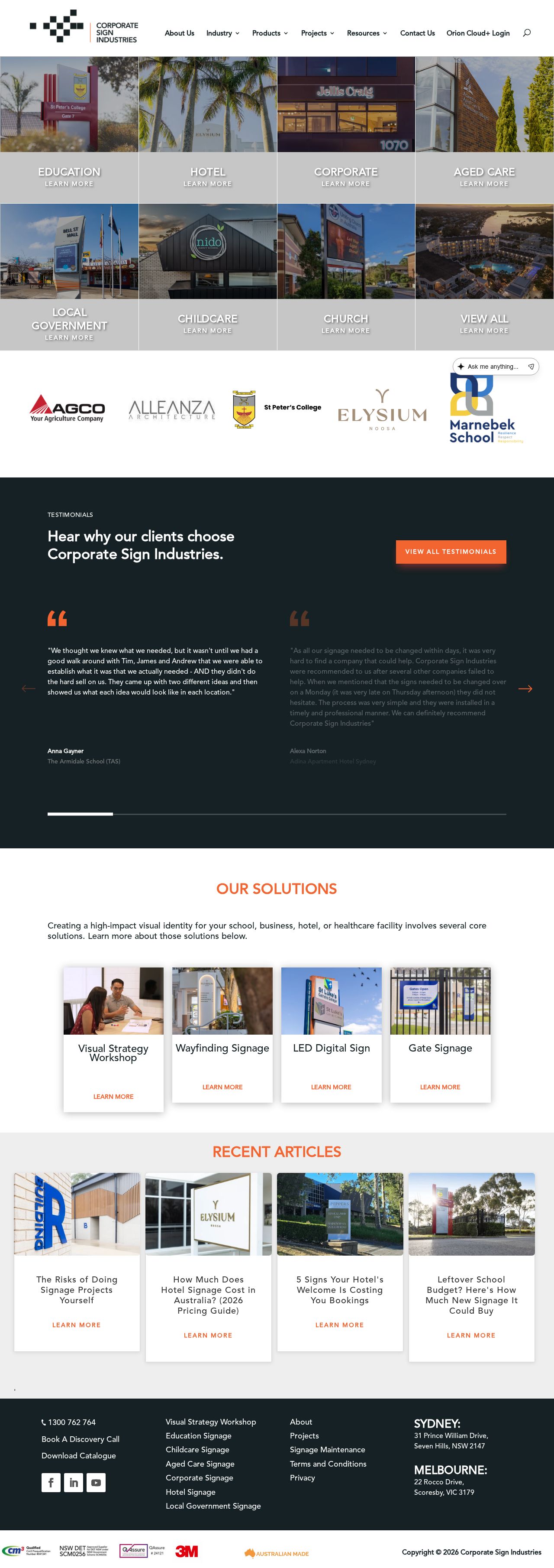 Corporate Sign Industries website