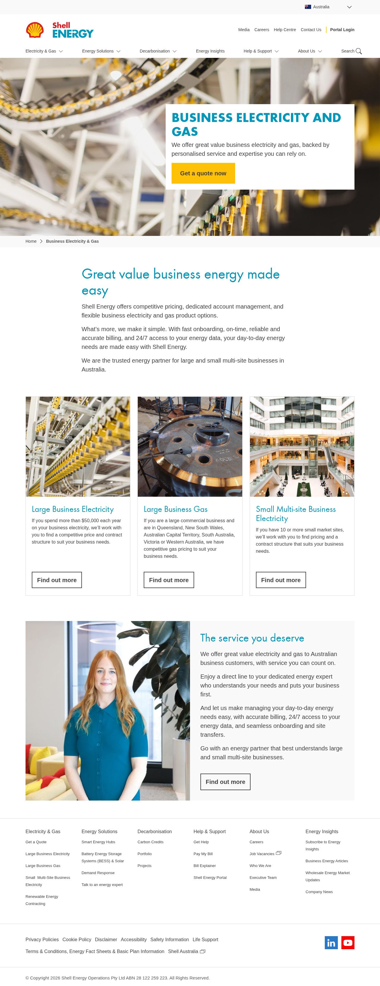 Business Energy website