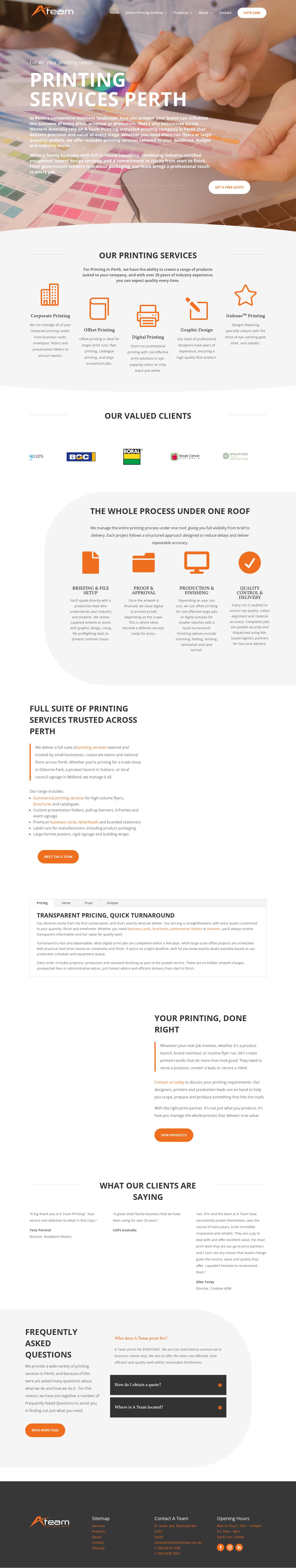 A Team Printing website