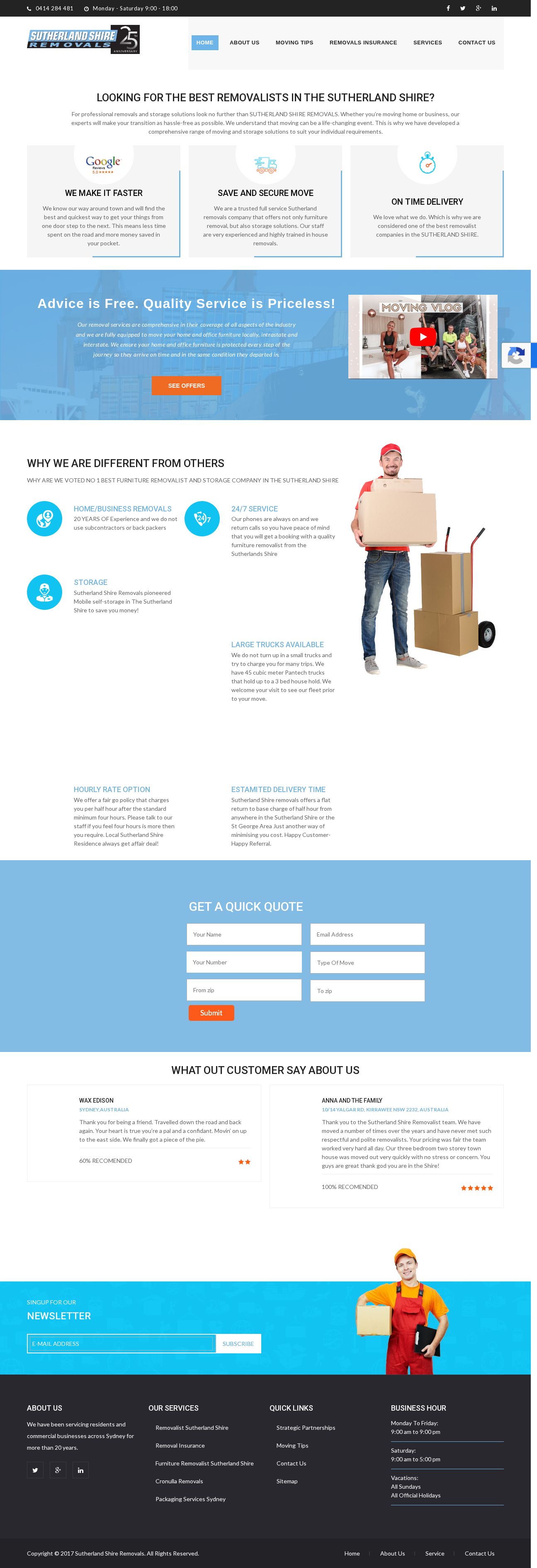 Sutherland Shire Removals website