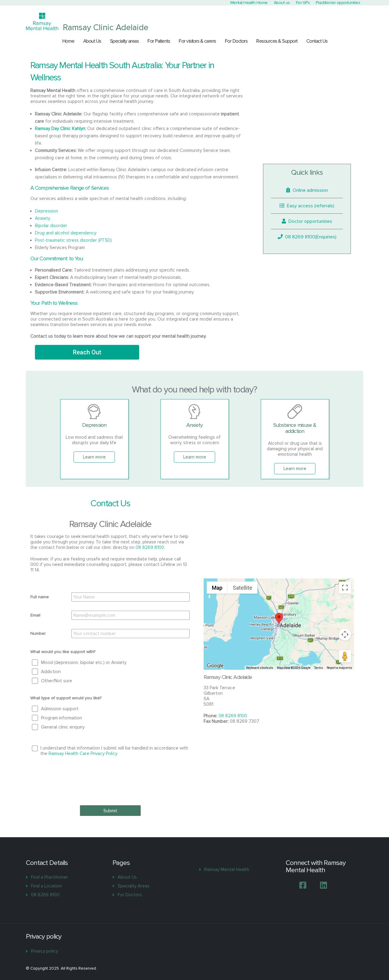 Adelaide Clinic website