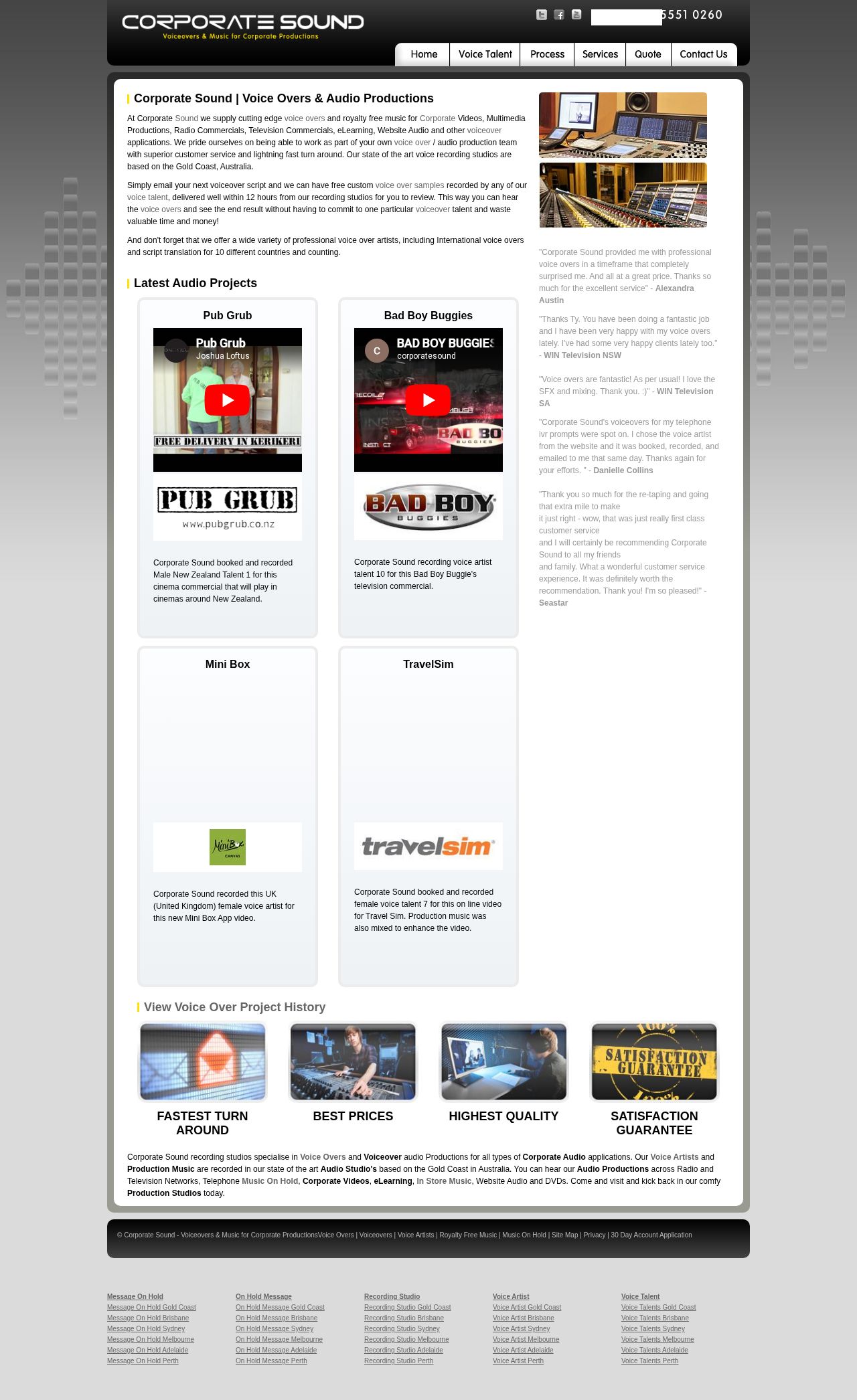 Corporate Sound website