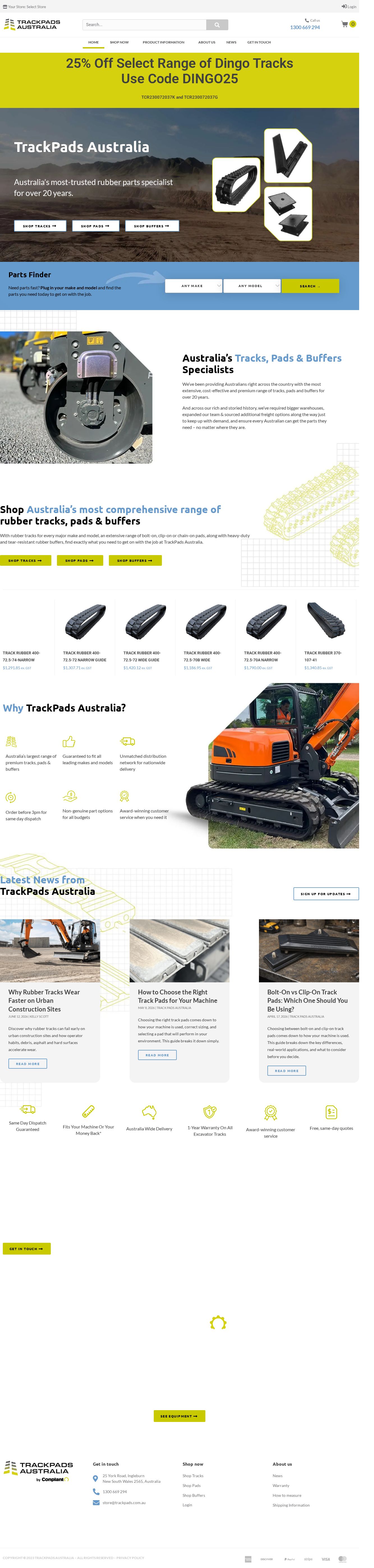 Track Pads Australia Pty Ltd website