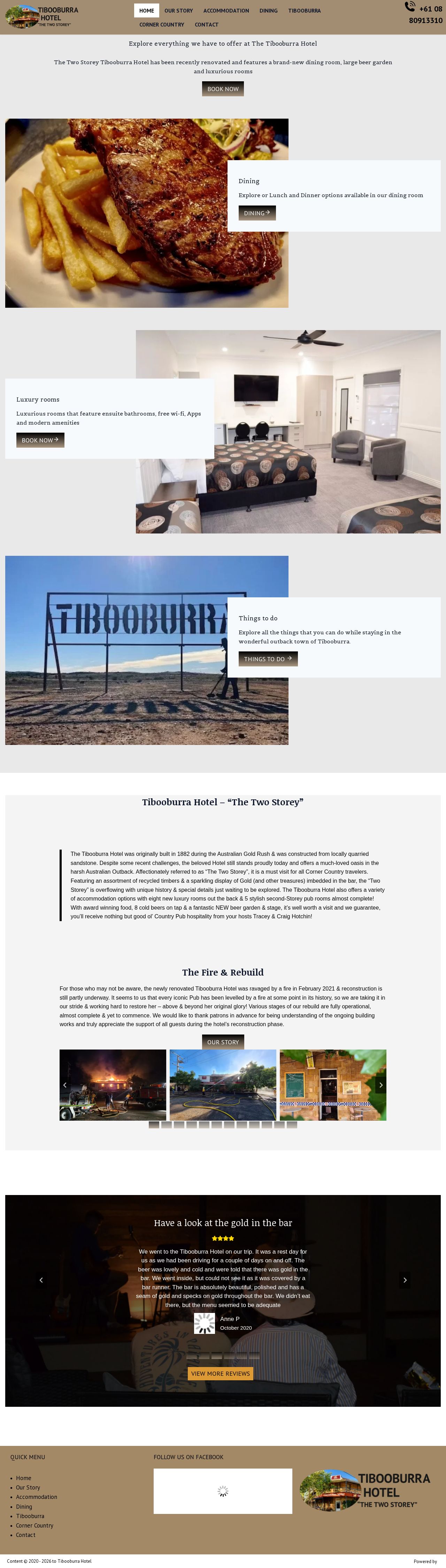 Tiboobura Accommodation website