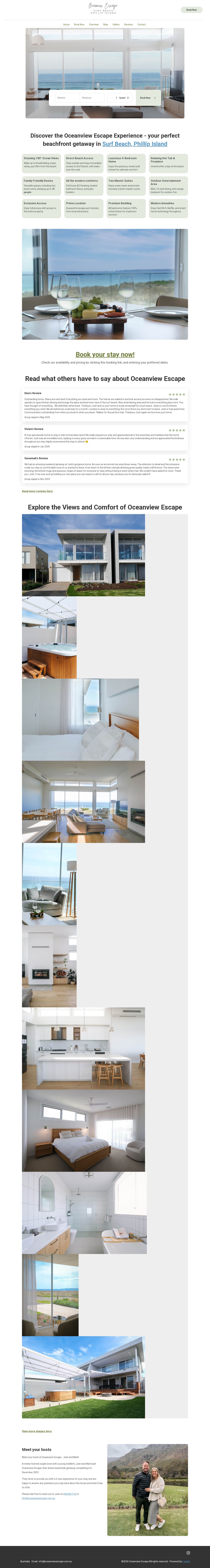Ocean View Escape website