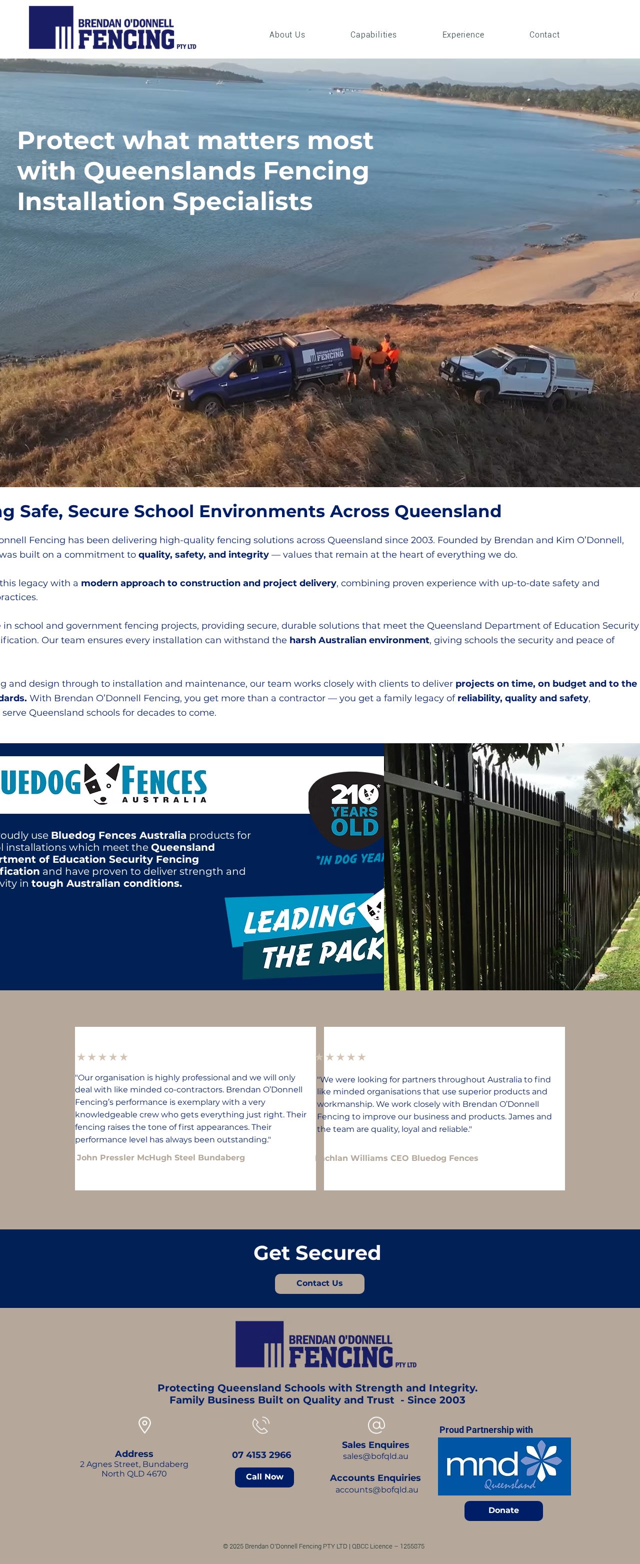 Odonnell Fencing website