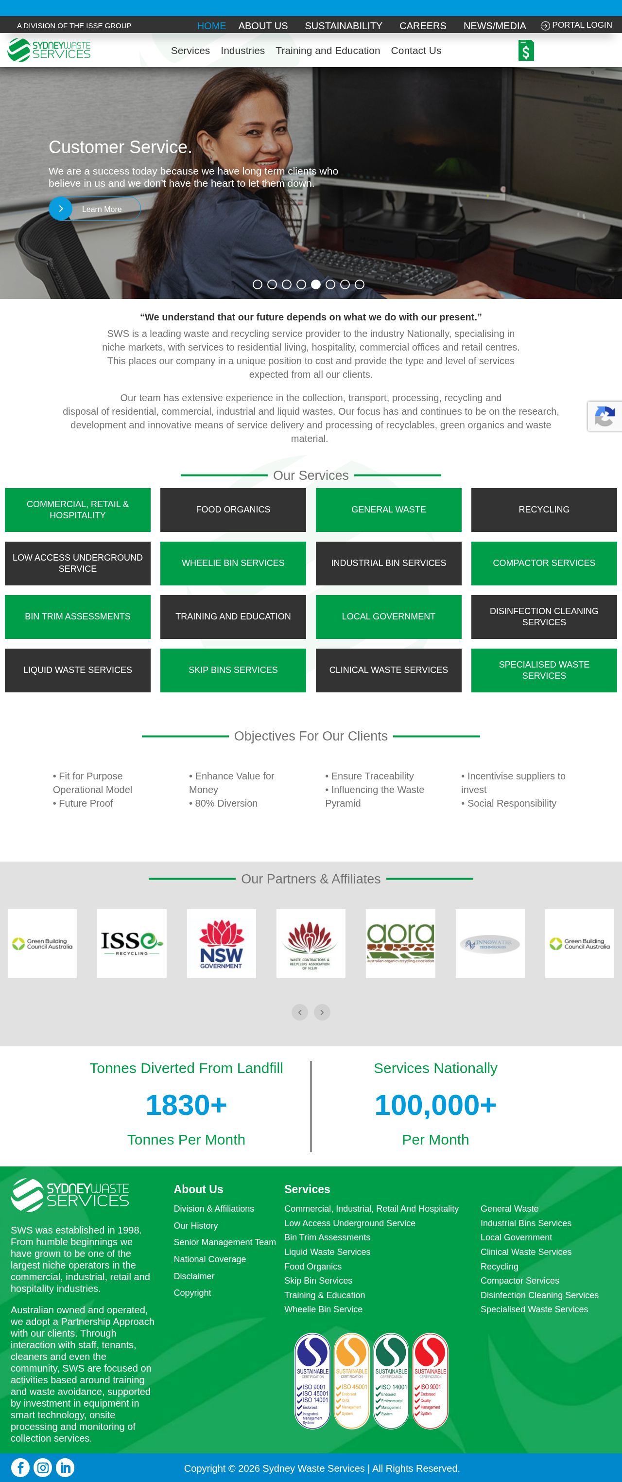 Swift Waste and Recycling website