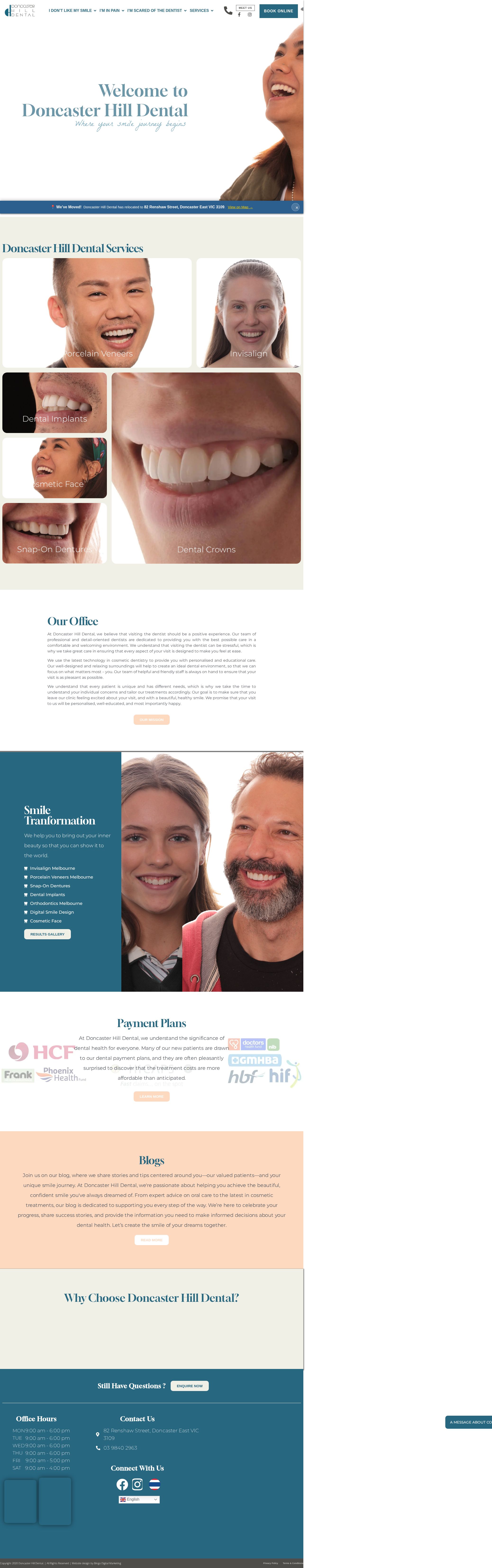 Doncaster Hill Dental website