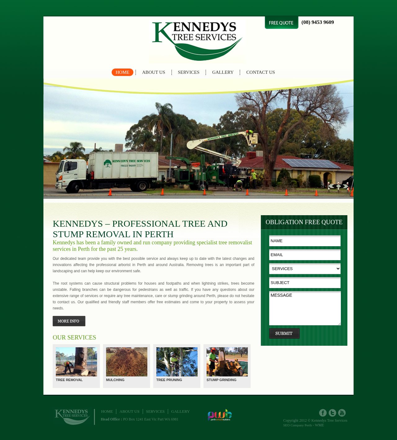 Kennedys Tree Services website