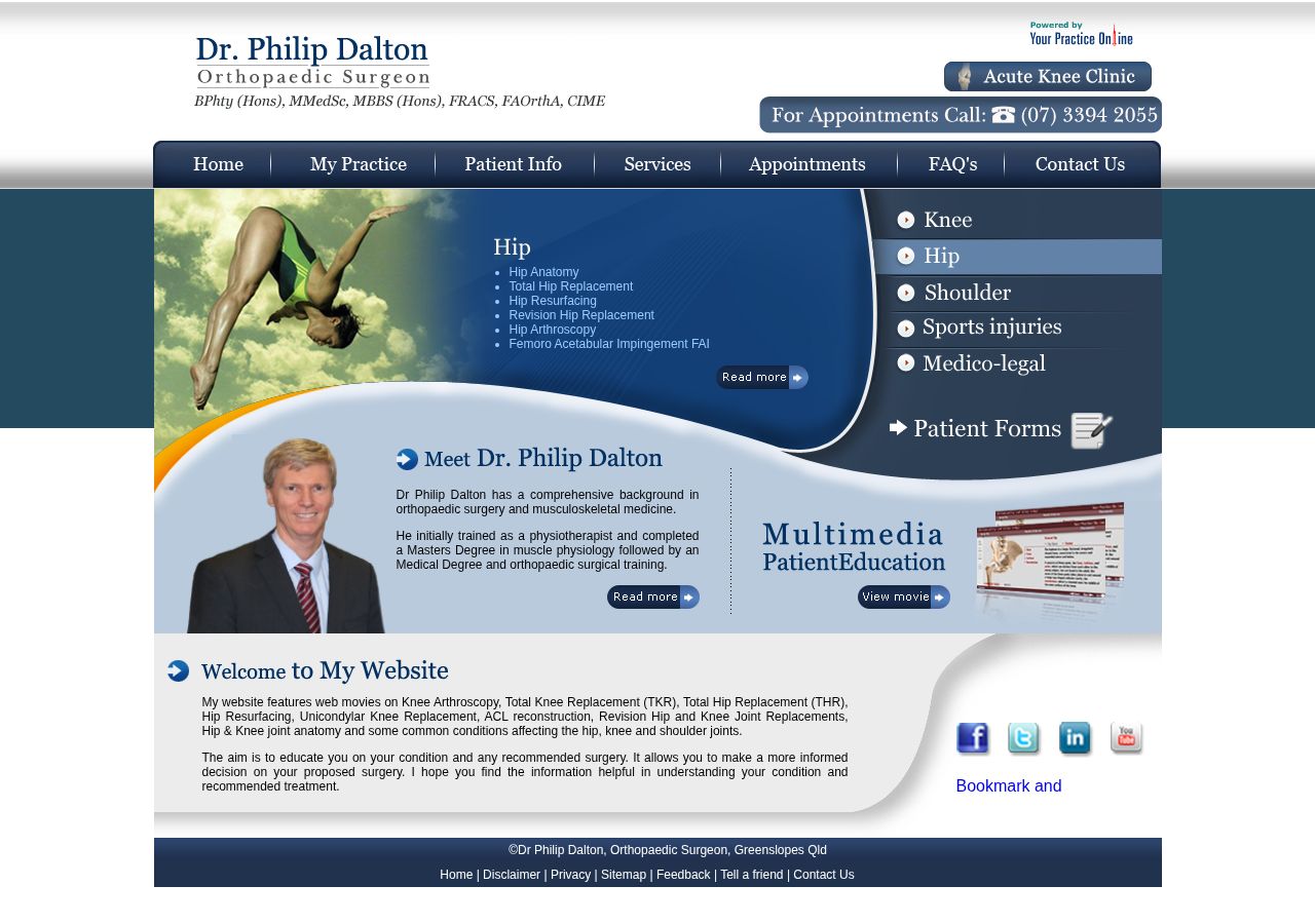 Dr Philip Dalton, Orthopaedic Surgeon website