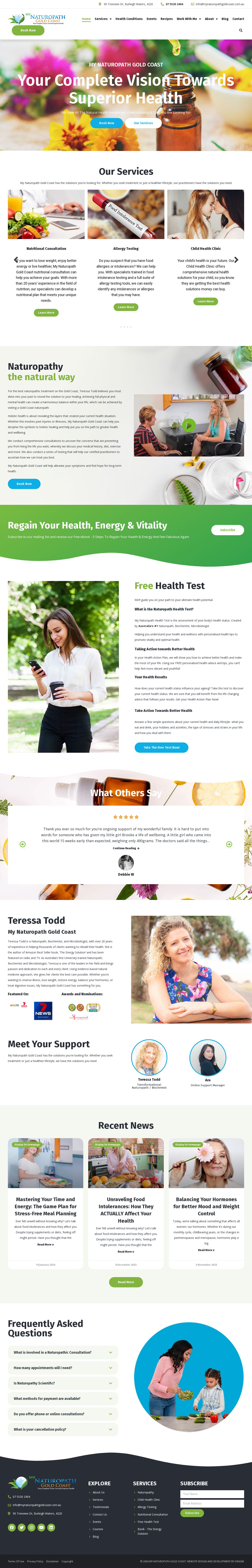 My Naturopath Gold Coast website