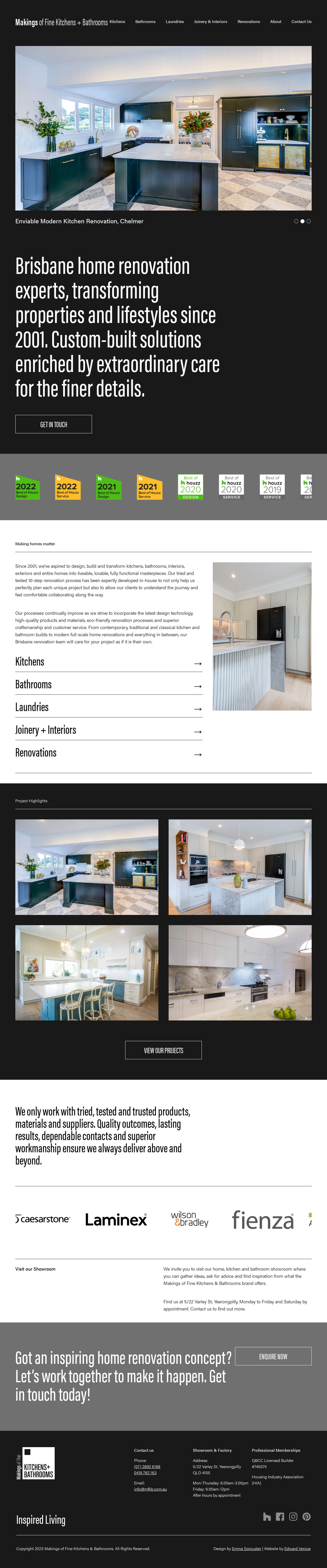 Bathroom & Kitchen Renovations Brisbane - Makings Fine Kitchens website