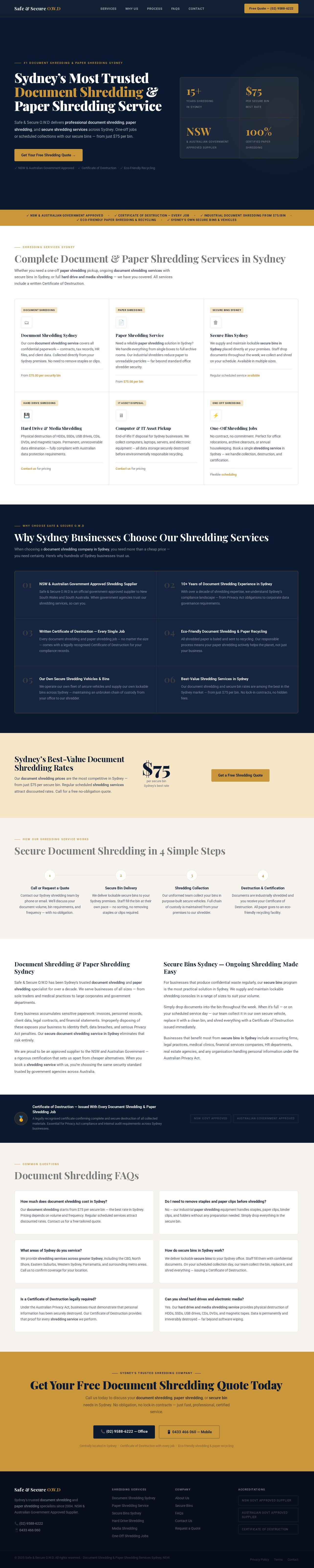 SAS paper document shredding website