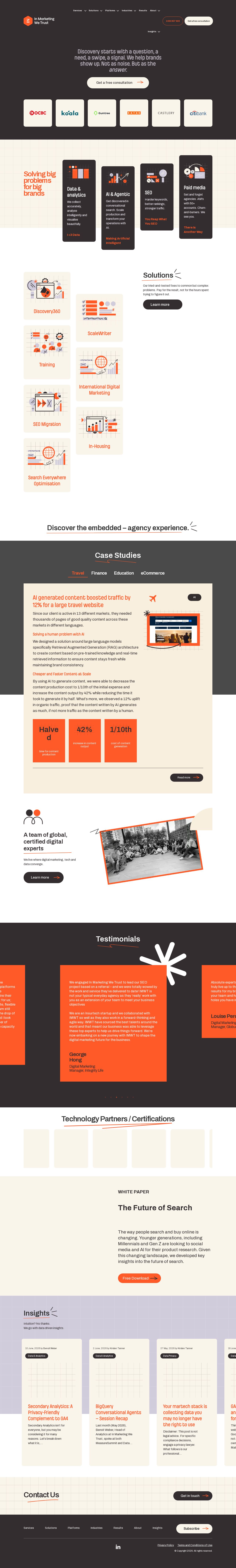 In Marketing We Trust website
