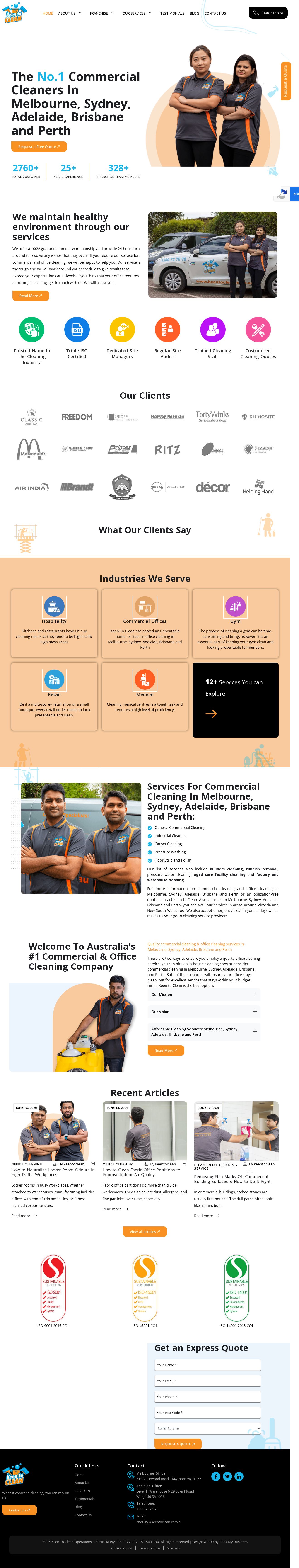 Keen To Clean Group - Vacate and Other Cleaning Services website
