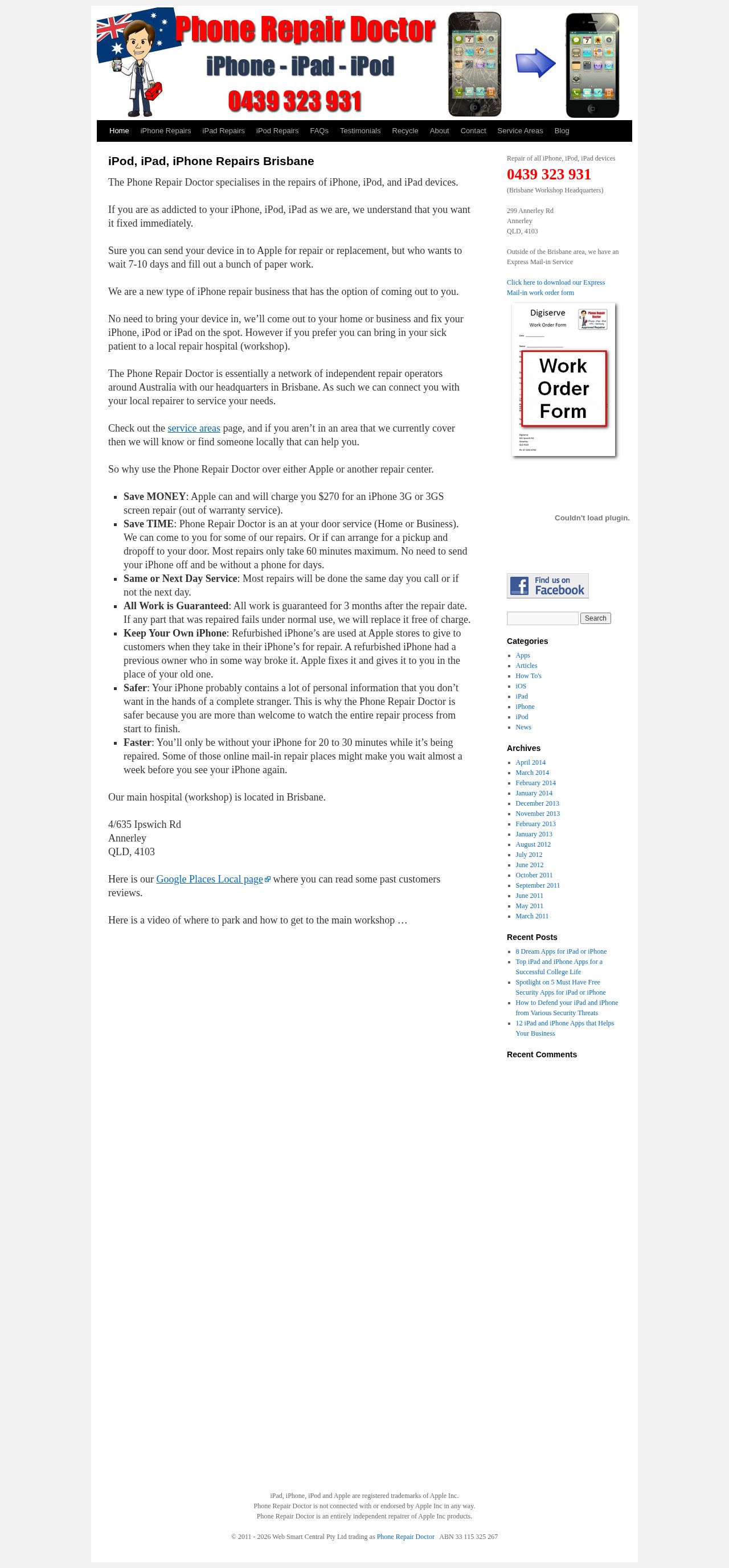 Phone Repair Doctor website