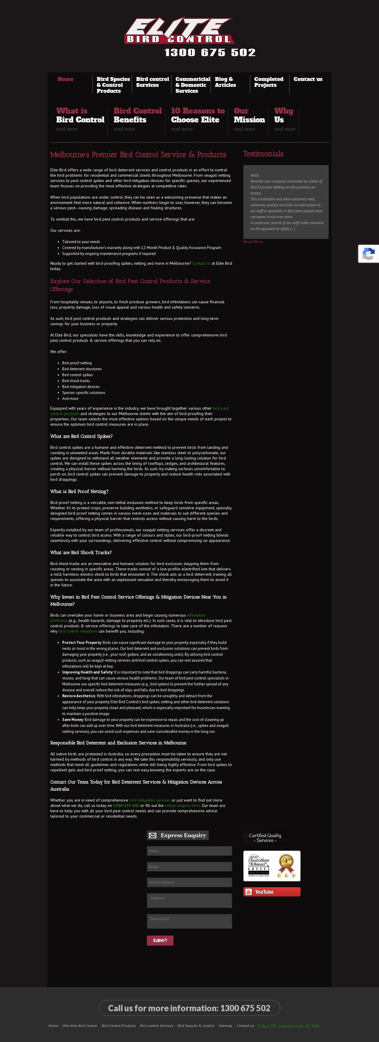 Bird Control website