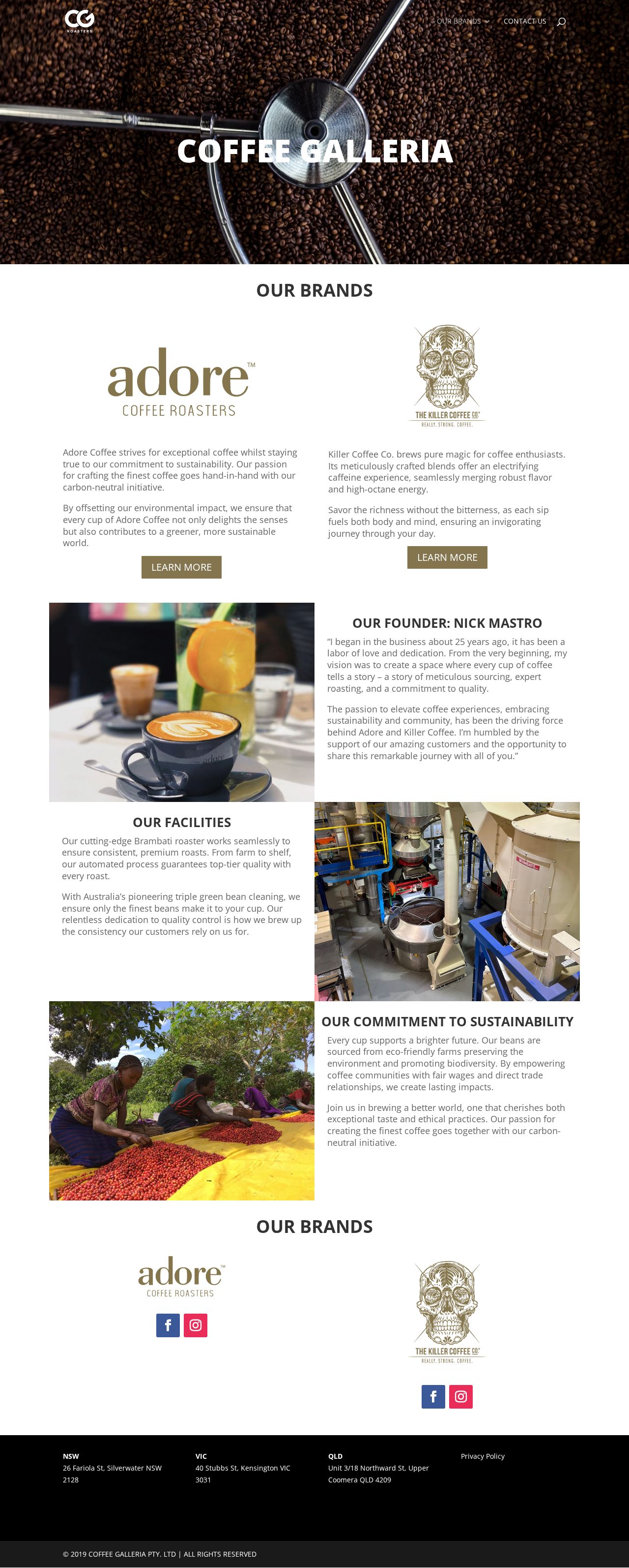 Coffee Galleria website