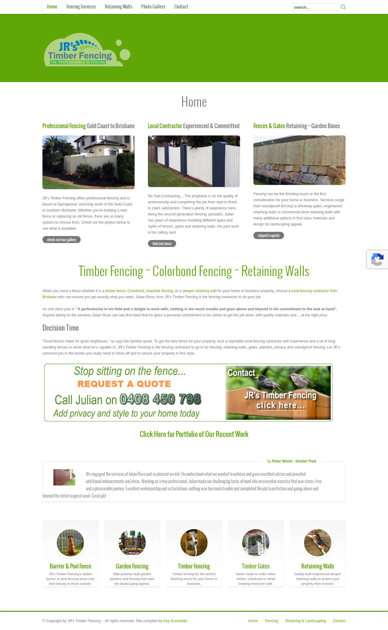 JR's Timber Fencing website
