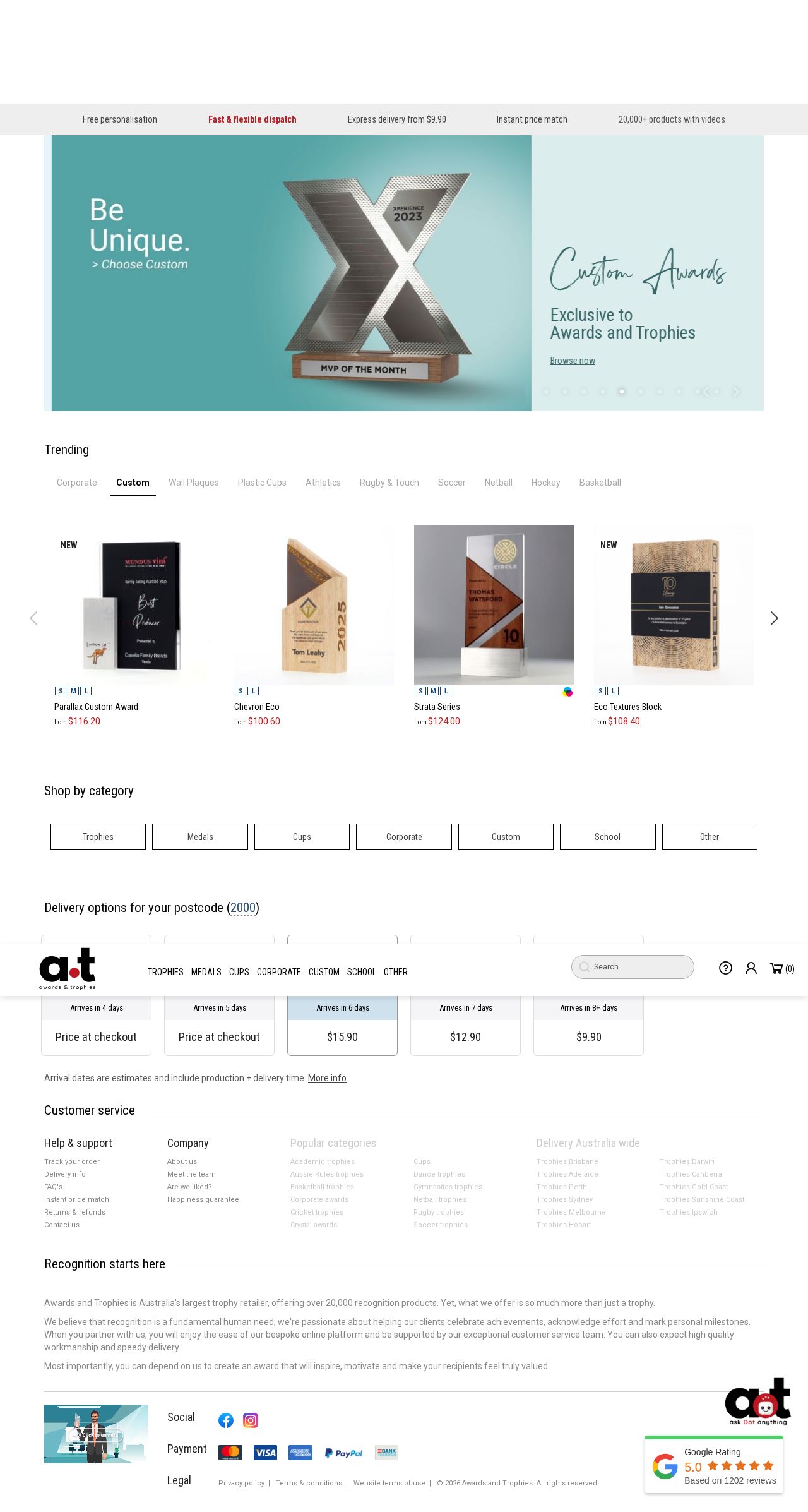 Awards and Trophies website