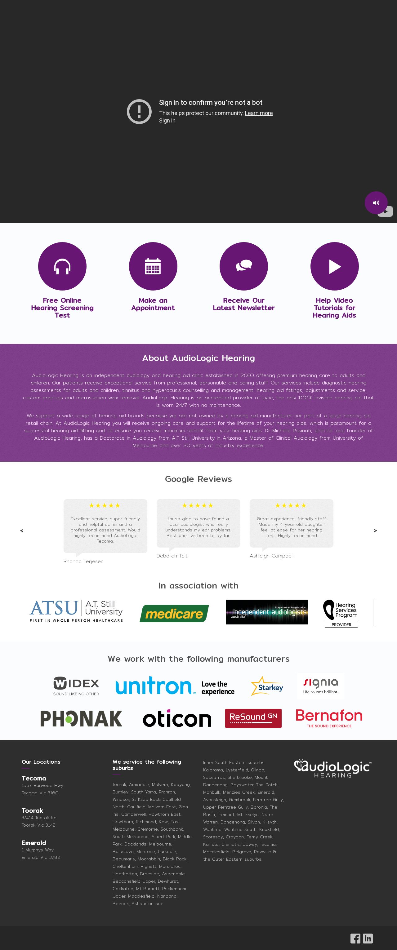 Hearing Clinic Toorak website