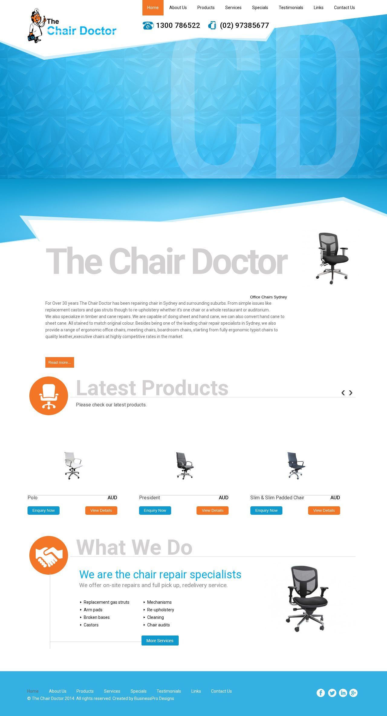 The Chair Doctor, AU website
