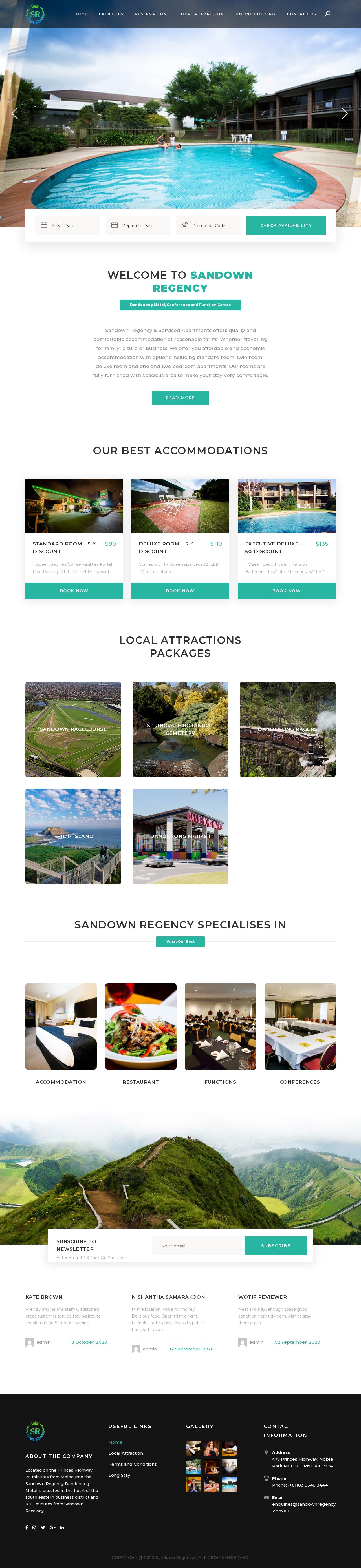 Sandown Regency website