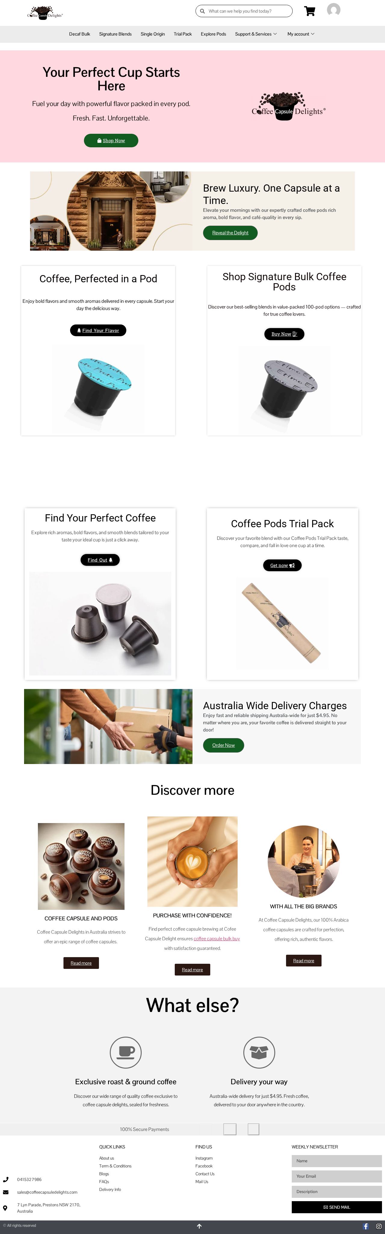 Coffee Capsule Delights website