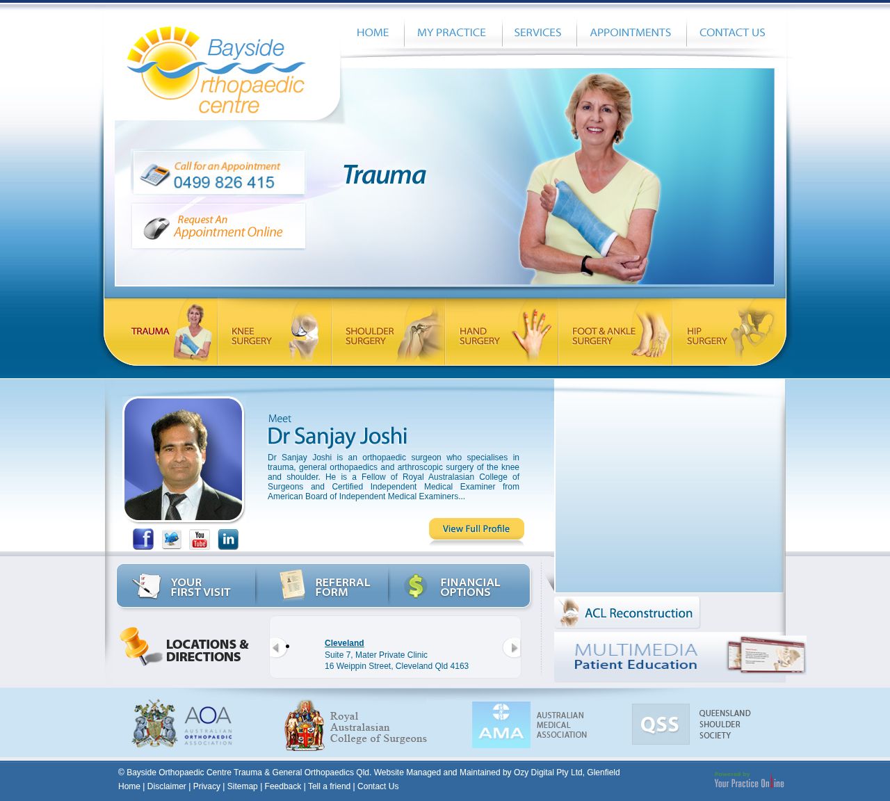 Dr. Sanjay Joshi, Cleveland QLD - Bayside Orthopaedic Centre website